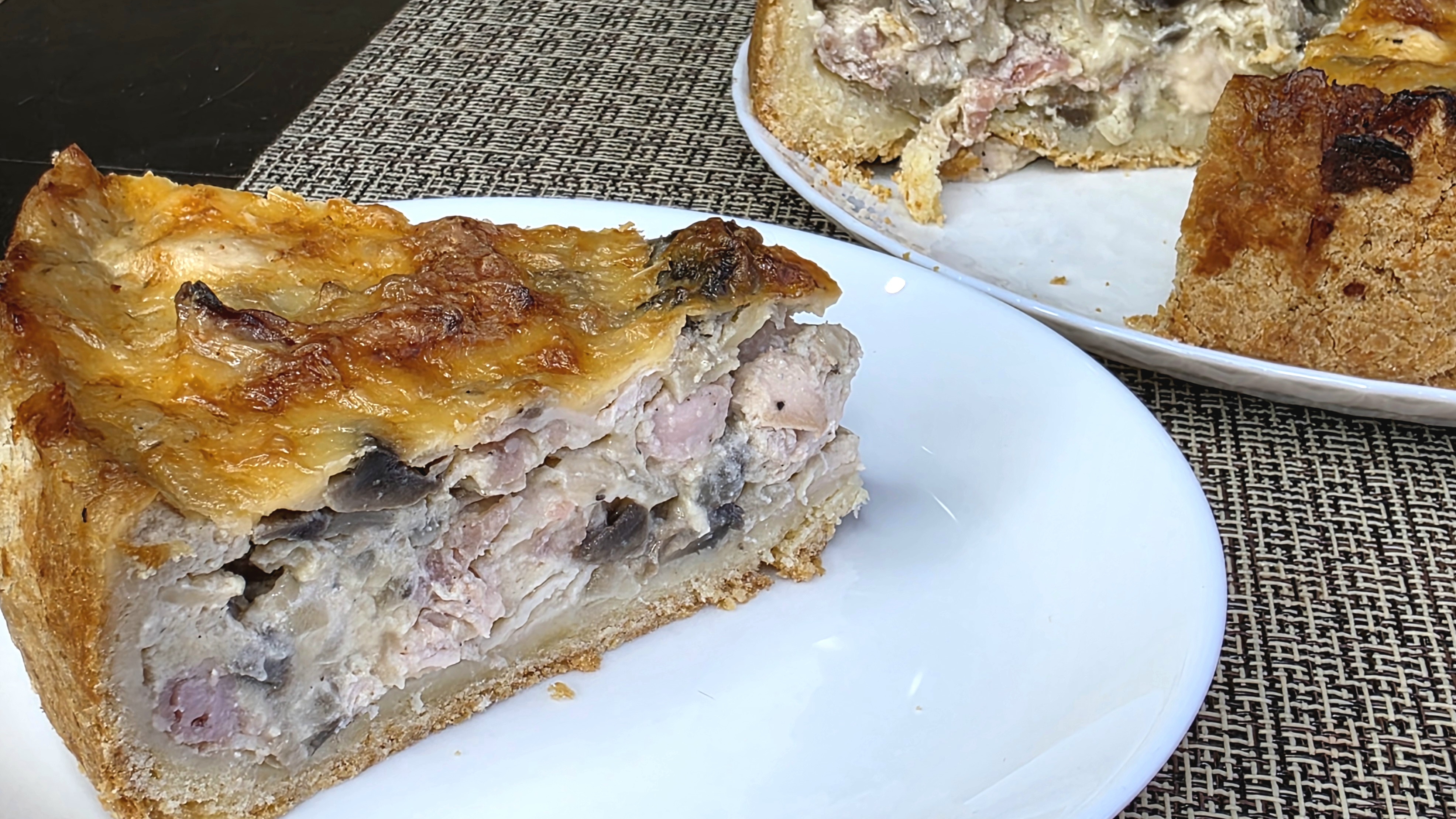 Пирог "Киш с курицей и грибами" смотреть онлайн