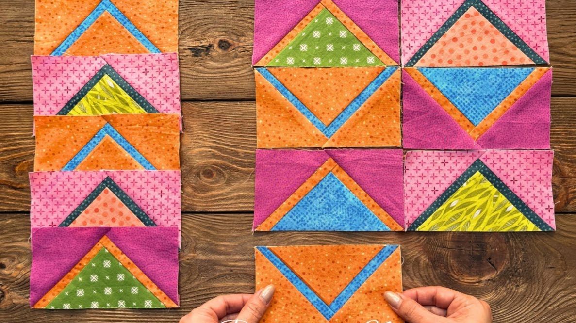 Современный пэчворк: мастер-класс по созданию простого блока с эффектными цветовыми сочетаниями. ✨ смотреть онлайн