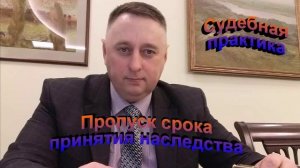 Судебная практика. Пропуск срока принятия наследства