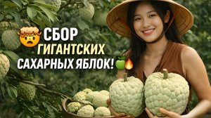 Собираю гигантские сахарные яблоки и везу продавать на рынок. Хиен. Жизнь в Азии