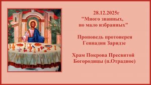 28.12.2025г "Много званных, но мало избранных" Проповедь протоиерея Геннадия Заридзе.