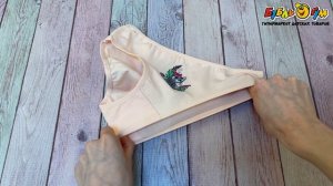 339121 Трусы LUXXA хлопковые с принтом котика бежевые