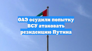 МИД ОАЭ назвал гнусным нападение Киева на резиденцию Путина