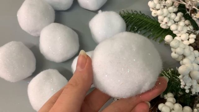 Набор искусственных снежков для декорирования МЭДЖИК, 6 см, 10 шт., RN-34690