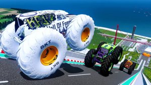 МУЛЬТИКИ ПРО МАШИНКИ Эпические прыжки и столкновения на скоростном монстр-траке Beamng Drive #126