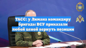 ТАСС: около Лимана командиру бригады ВСУ приказали любой ценой вернуть позиции