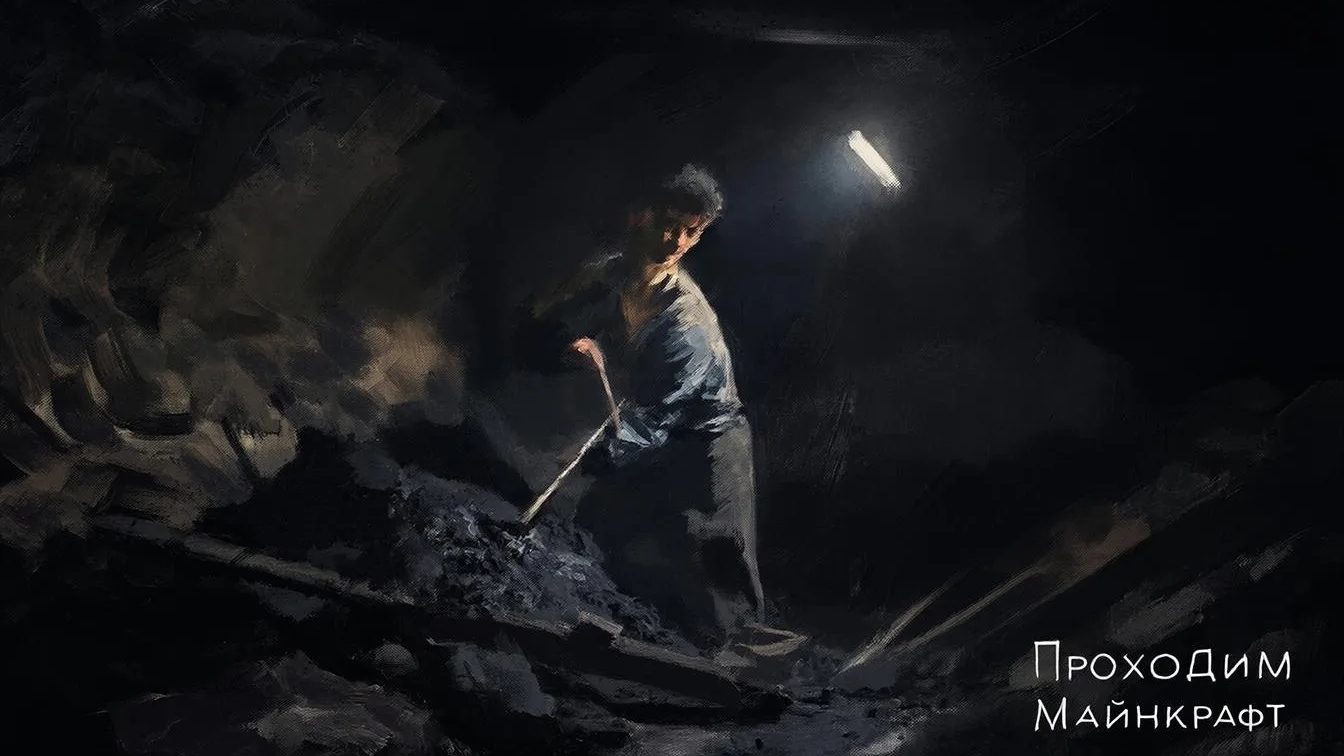 Прохожу майнкрафт часть 1: добываю начальные ресурсы