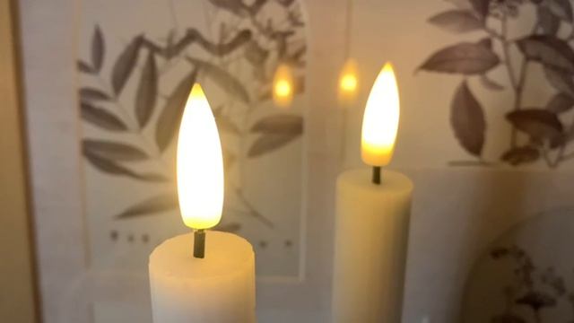 Столовые свечи светодиодные восковые РИФЛИ, белые, мерцающий огонёк, "натуральный фитилек", MB-41230