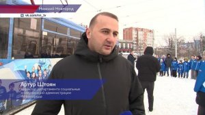 Трамвай № 27 в новом оформлении, посвященном волонтёрам Нижегородской области, отправился в путь