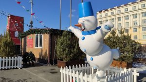 Новогодняя площадь, каток, ёлка. Владивосток