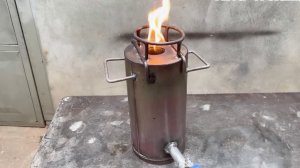 Мини печь щепочница из огнетушителя