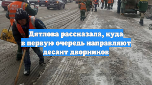 Дятлова рассказала, куда в первую очередь направляют десант дворников