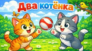 ДВА КОТА. ДЕТСКИЙ МУЛЬТИК ПРО ДВУХ КОТЕНКОВ ДЛЯ МАЛЕНЬКИХ ДЕТЕЙ.