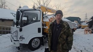 Видеоотзыв от Александра из Тульской области- ISUZU эвакуатор с КМУ XCMG 4тонн с бортами и корзиной