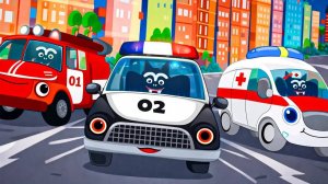 Мультфильм про машинки - Скорая помощь, Полицейская машина, Пожарная машина. #мультфильмдлядетей