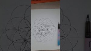 Цветок Жизни в голубых оттенках