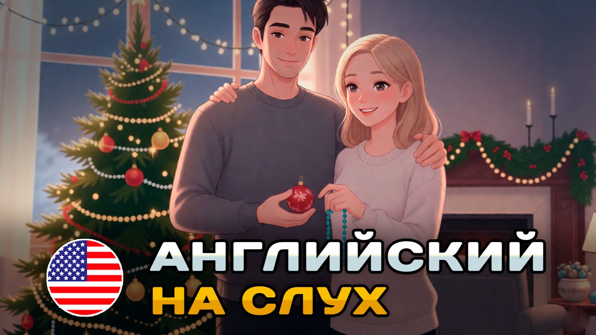 ПРОСТОЙ диалог на слух A1-A2: Рождество с друзьями  Английский на слух 