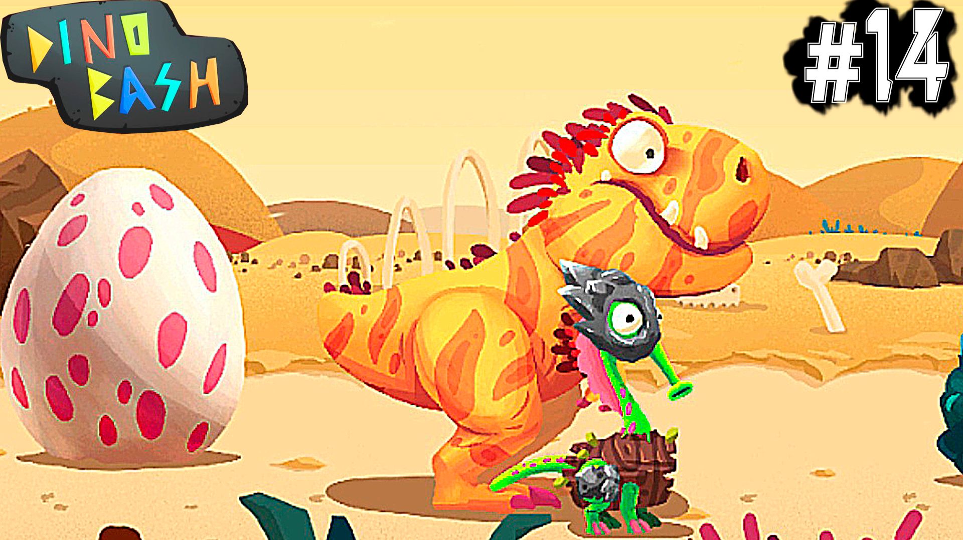 DINO BASH Динозавры Атака Троглодитов #3 веселые видео игры про динозавров. Dinosaurs. смотреть онлайн