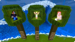 😖ПОСТРОИЛИ ДОМА в ДЕРЕВЕ Против ЦУНАМИ в МАЙНКРАФТ! НУБИК