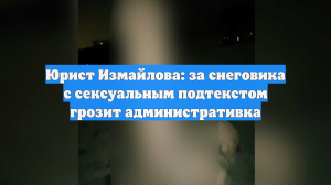 Юрист Измайлова: за снеговика с сексуальным подтекстом грозит административка