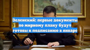 Зеленский: первые документы по мирному плану будут готовы к подписанию в январе