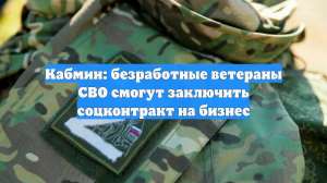 Кабмин: безработные ветераны СВО смогут заключить соцконтракт на бизнес