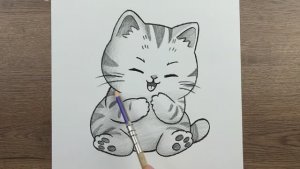 Как шаг за шагом нарисовать простую и милую Кошечку