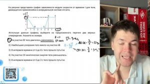 На рисунке представлен график зависимости модуля скорости от времени t для тела - 20896