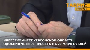 Инвесткомитет Херсонской области одобрил четыре проекта на 20 млрд рублей