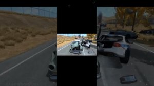 Массовые аварии с нагромождением полос шипов-BeamNG Drive