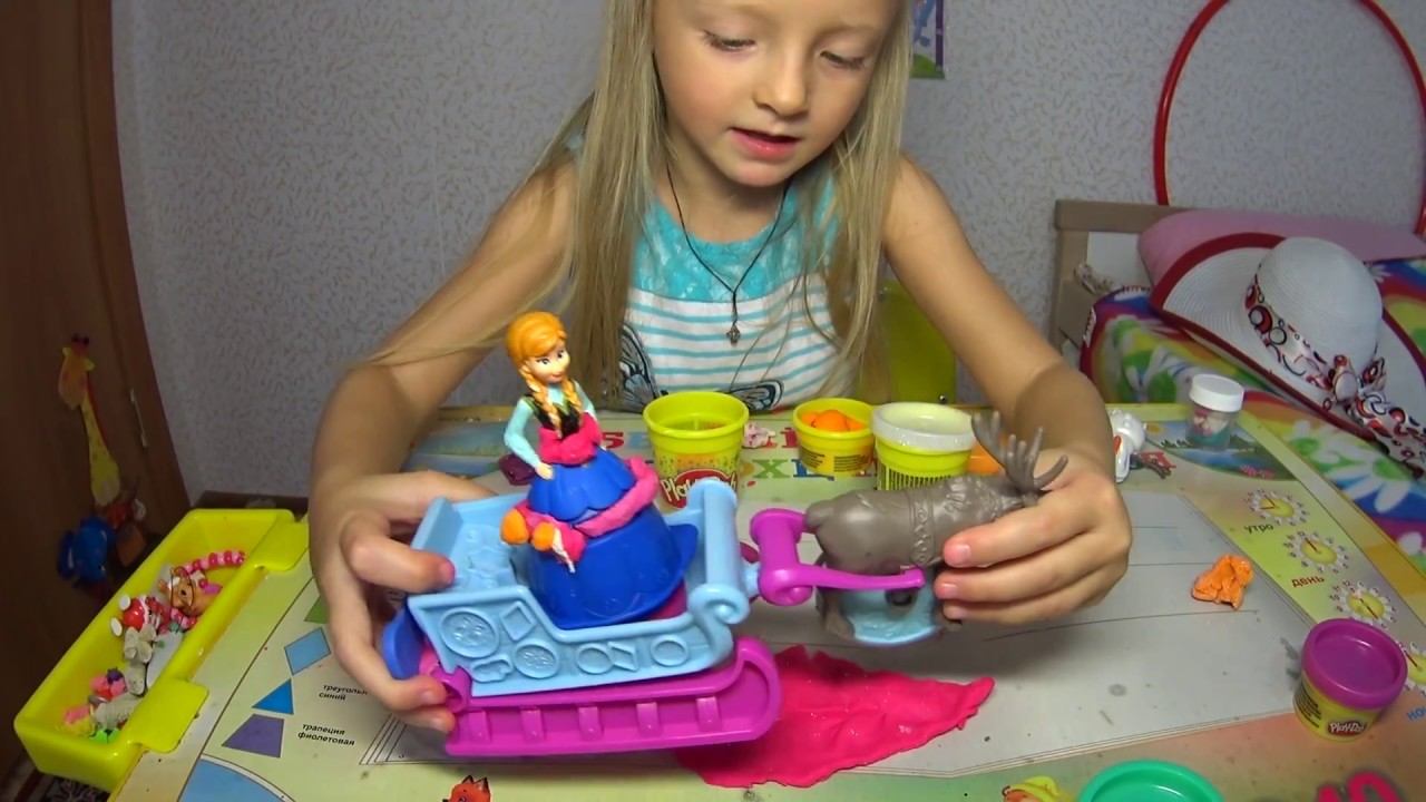 Плей до Пластилин Play Doh Эльза часть вторая видео для детей от Мунсерят
