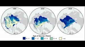 Сокращение ледового покрова на Северо-Ледовитом океане с 1985 по 2025 год