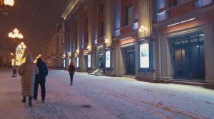 МОСКВА - Прогулка по снегу. Новогодний Старый Арбат.