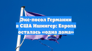 Экс-посол ФРГ Вольфганг Ишингер заявил, что Европа осталась «одна дома»