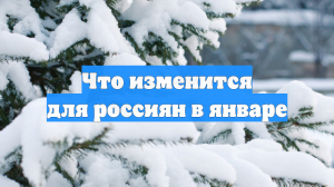 Что изменится для россиян в январе