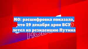 МО: извлечён файл с полётным заданием БПЛА, атаковавшего резиденцию Путина
