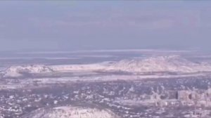 Заснеженный Димитров, ставший эпицентром тяжелейших боев. ДНР..mp4