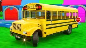 Мультики про машинки - Конструктор машинки скорой помощи, экскаватор и школьный автобус для детей