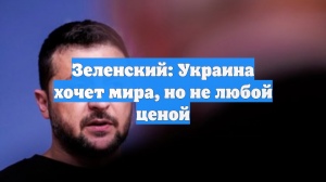 Зеленский: Украина хочет мира, но не любой ценой