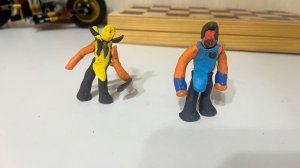 Скорпион против Саб-Зиро (из пластилина)