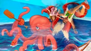 Настя и папа на семейном отдыхе в парке Land of Legends