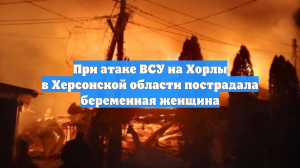 При атаке ВСУ на Хорлы в Херсонской области пострадала беременная женщина