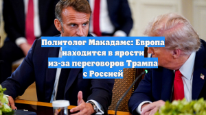 Политолог Макадамс: Европа находится в ярости из-за переговоров Трампа с Россией