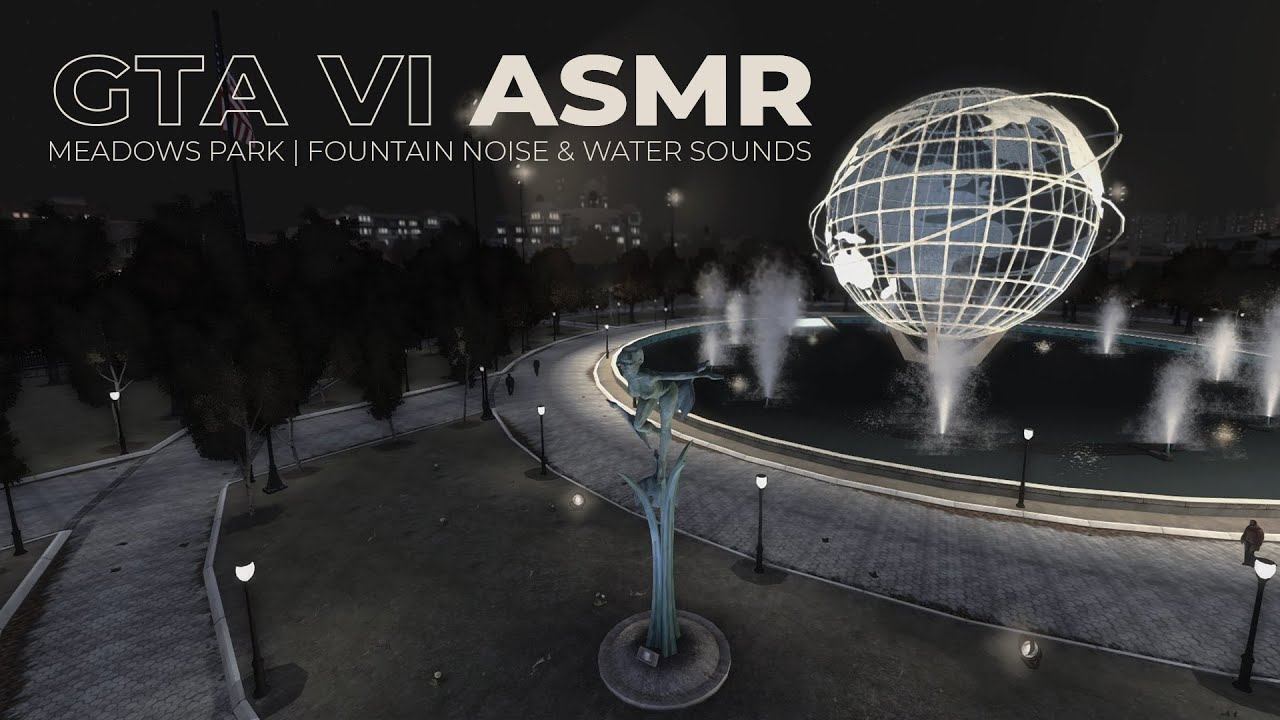 GTA IV ASMR  Meadows Park  Fountain Noise  Water Sounds