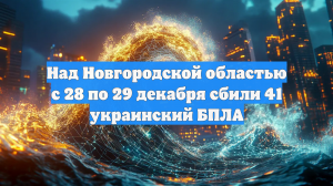 Над Новгородской областью с 28 по 29 декабря сбили 41 украинский БПЛА