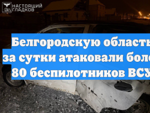 Белгородскую область за сутки атаковали более 80 беспилотников ВСУ