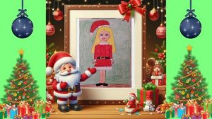 Мои новогодние рисунки куклы Барби 2