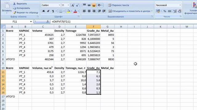 38. Отчеты по набору каркасов #3. Округляем результаты. Micromine 2024. JORC 2012