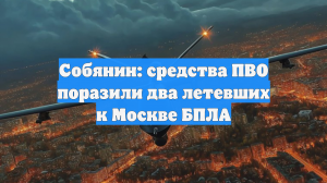 Собянин: средства ПВО поразили два летевших к Москве БПЛА
