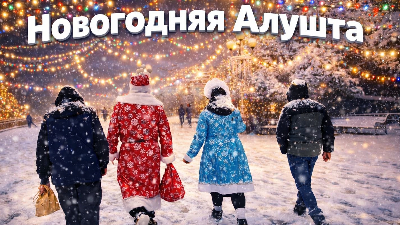 КРЫМ ЗАСЫПАЛО СНЕГОМ. НОВОГОДНЯЯ НАБЕРЕЖНАЯ АЛУШТЫ! ВОСТОРГ! смотреть онлайн